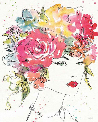 Floral Figures I White Modern Wood Framed Art Print with Double Matting by Tavoletti, Anne