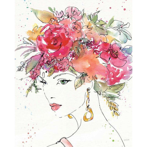 Floral Figures II White Modern Wood Framed Art Print by Tavoletti, Anne