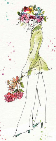 Floral Figures VII White Modern Wood Framed Art Print with Double Matting by Tavoletti, Anne