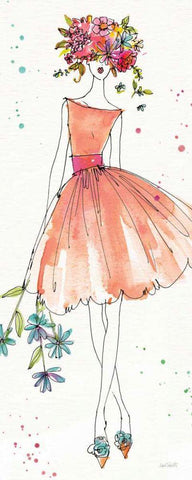 Floral Figures VIII White Modern Wood Framed Art Print with Double Matting by Tavoletti, Anne