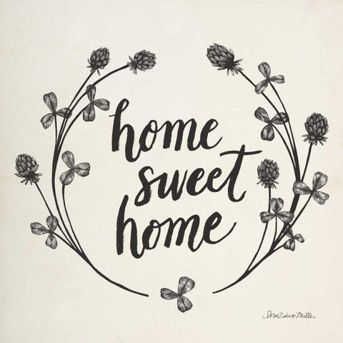 Happy to Bee Home I Words Neutral White Modern Wood Framed Art Print with Double Matting by Miller, Sara Zieve