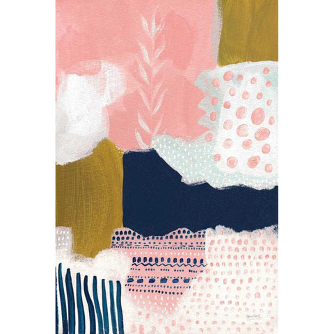 Tribal Study Coral White Modern Wood Framed Art Print by Mack, Lynn