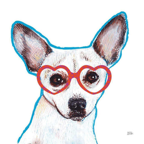 Bespectacled Pet I White Modern Wood Framed Art Print by Averinos, Melissa