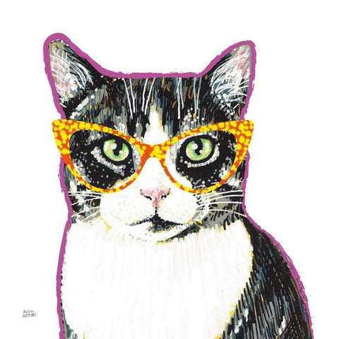 Bespectacled Pet III Black Modern Wood Framed Art Print with Double Matting by Averinos, Melissa