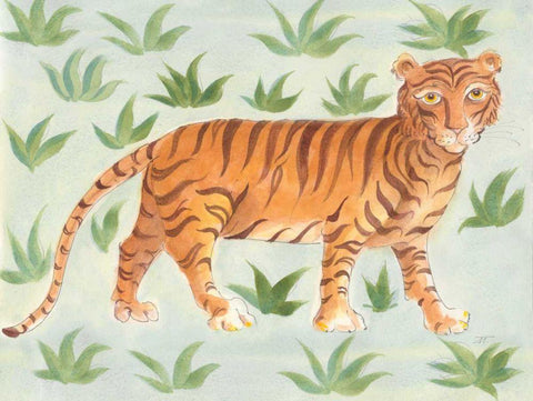 Big Cats V White Modern Wood Framed Art Print with Double Matting by Thomas, Miranda