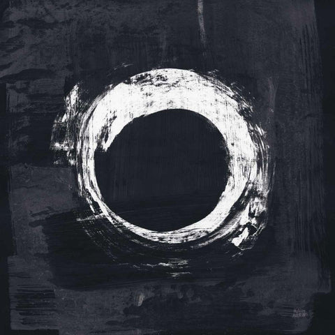 Zen Circle I Black Crop Black Ornate Wood Framed Art Print with Double Matting by Averinos, Melissa