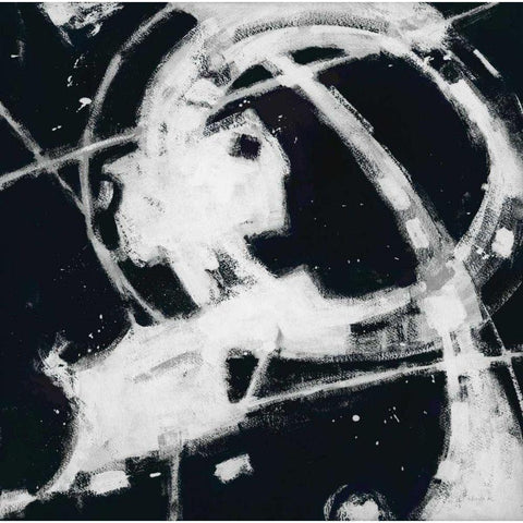 Expression Abstract III BW Black Modern Wood Framed Art Print by Novak, Shirley