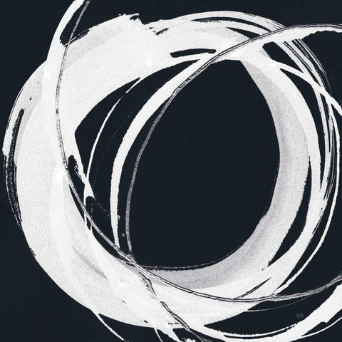 Gilded Enso I BW White Modern Wood Framed Art Print with Double Matting by Paschke, Chris
