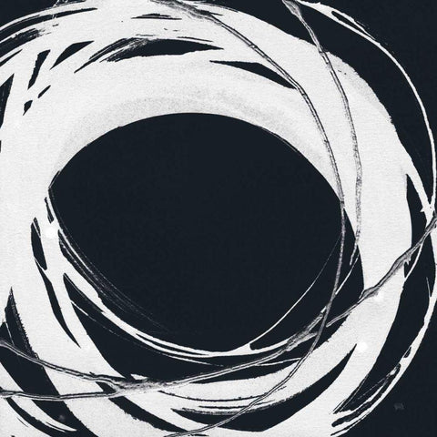 Gilded Enso III BW Black Modern Wood Framed Art Print with Double Matting by Paschke, Chris