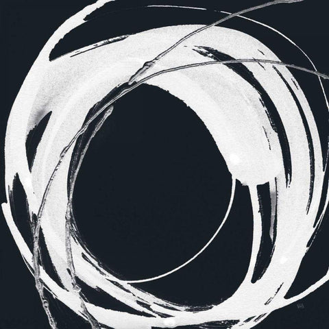 Gilded Enso IV BW Gold Ornate Wood Framed Art Print with Double Matting by Paschke, Chris