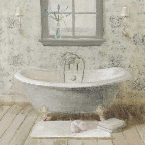 Victorian Bath I Neutral White Modern Wood Framed Art Print by Nai, Danhui