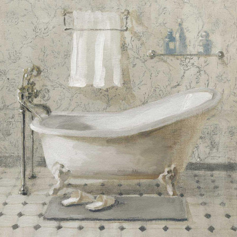 Victorian Bath III Neutral Black Modern Wood Framed Art Print by Nai, Danhui