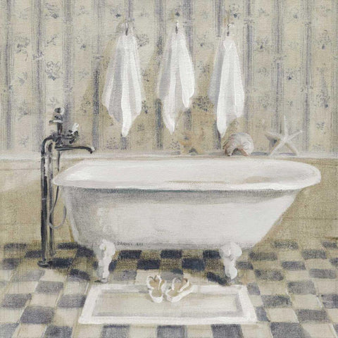 Victorian Bath IV White Tub Gold Ornate Wood Framed Art Print with Double Matting by Nai, Danhui