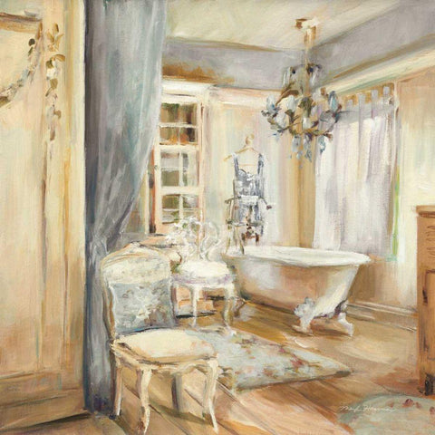 Boudoir Bath I Gray White Modern Wood Framed Art Print by Hageman, Marilyn