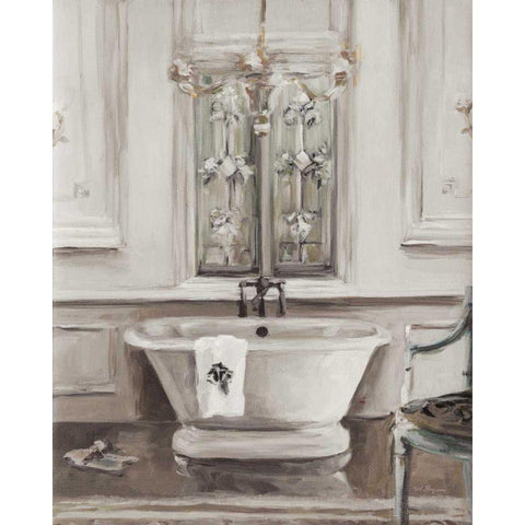 Classical Bath III Gray White Modern Wood Framed Art Print by Hageman, Marilyn