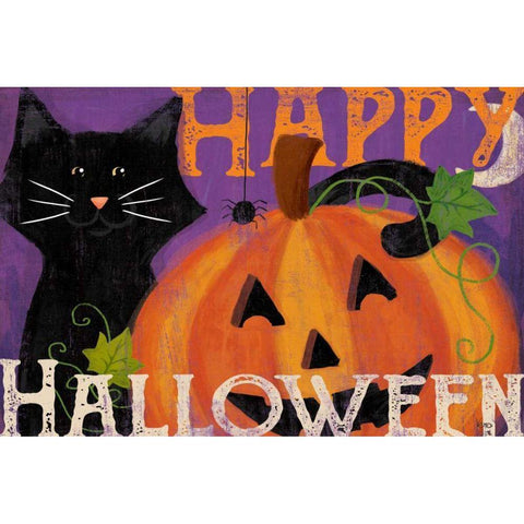 Festive Felines I White Modern Wood Framed Art Print by Charron, Veronique