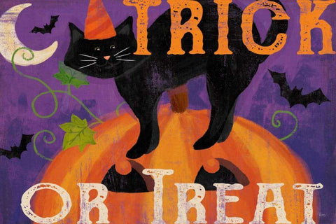 Festive Felines IV Black Ornate Wood Framed Art Print with Double Matting by Charron, Veronique