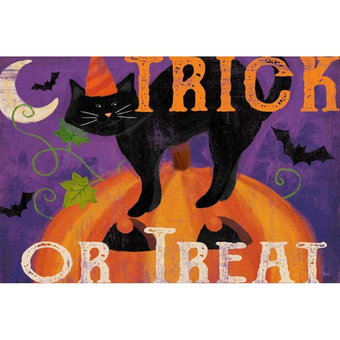 Festive Felines IV Gold Ornate Wood Framed Art Print with Double Matting by Charron, Veronique