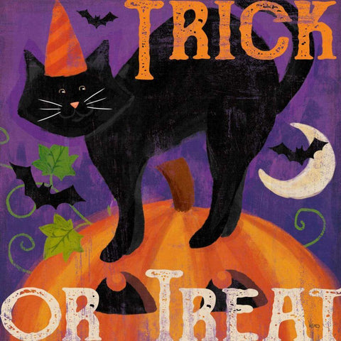 Festive Felines V White Modern Wood Framed Art Print by Charron, Veronique