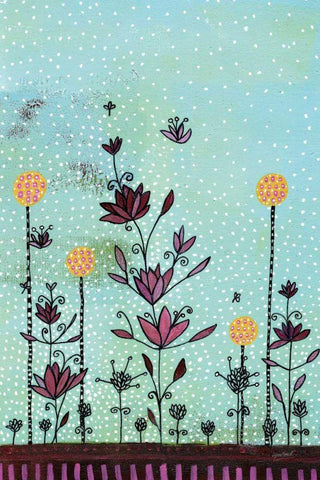 Floral Summer Black Ornate Wood Framed Art Print with Double Matting by Mack, Lynn