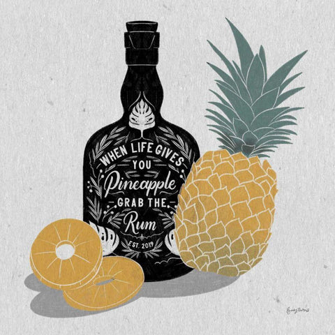 Fruity Spirits Rum Black Modern Wood Framed Art Print with Double Matting by Thorns, Becky