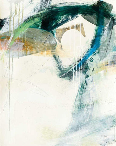 Turbulence III White Modern Wood Framed Art Print with Double Matting by Davies, Jane
