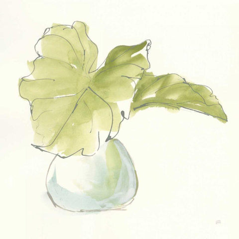 Plant Big Leaf I White Modern Wood Framed Art Print by Paschke, Chris