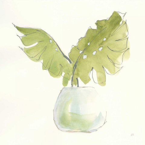 Plant Big Leaf II Black Modern Wood Framed Art Print by Paschke, Chris