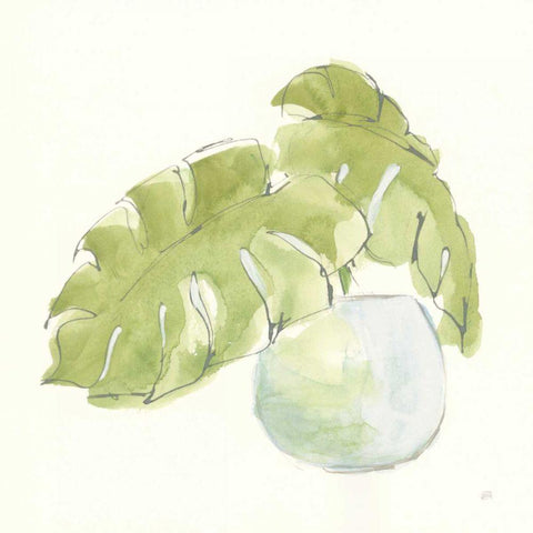 Plant Big Leaf IV White Modern Wood Framed Art Print by Paschke, Chris