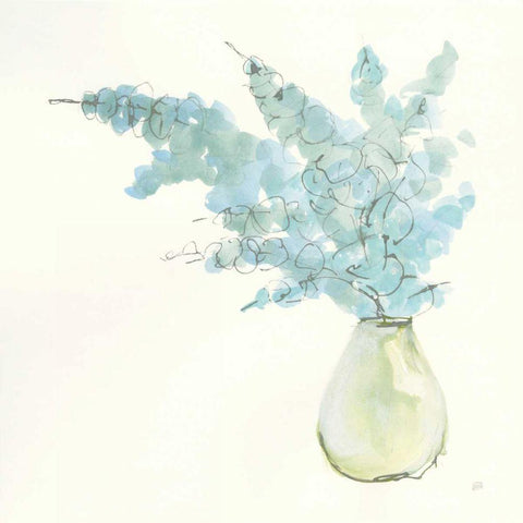 Plant Eucalyptus I Black Modern Wood Framed Art Print with Double Matting by Paschke, Chris