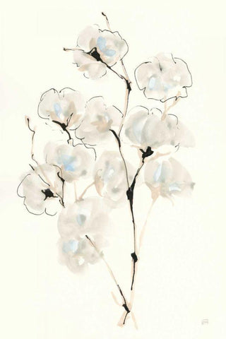 Summer Cotton IV Black Ornate Wood Framed Art Print with Double Matting by Paschke, Chris