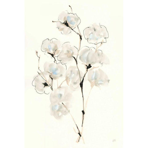 Summer Cotton IV White Modern Wood Framed Art Print by Paschke, Chris