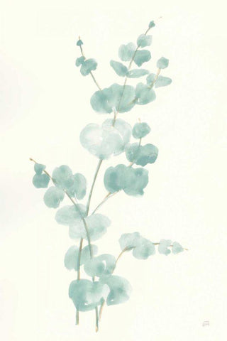 Eucalyptus Branch II Black Ornate Wood Framed Art Print with Double Matting by Paschke, Chris