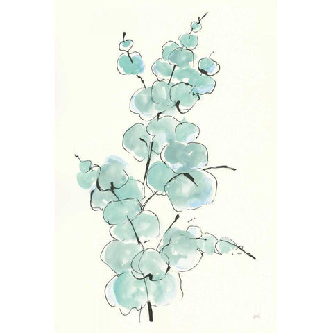 Eucalyptus Branch IV Gold Ornate Wood Framed Art Print with Double Matting by Paschke, Chris