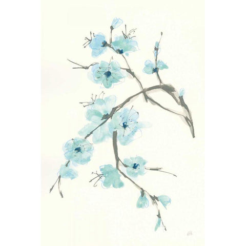 Tinted Branch II White Modern Wood Framed Art Print by Paschke, Chris
