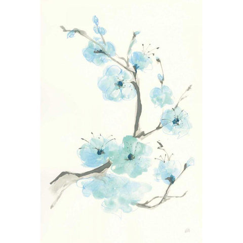 Tinted Branch III White Modern Wood Framed Art Print by Paschke, Chris
