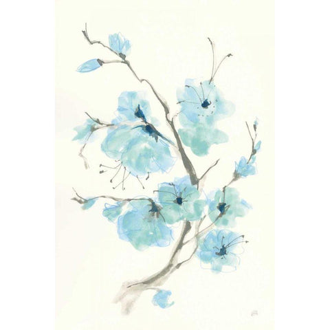 Tinted Branch IV White Modern Wood Framed Art Print by Paschke, Chris