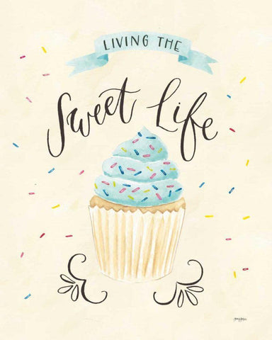 Sweet Life IV Light Black Ornate Wood Framed Art Print with Double Matting by Jackson, Jenaya