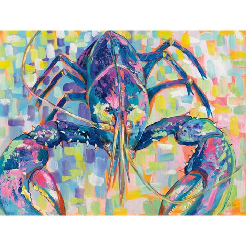 Lilly Lobster II White Modern Wood Framed Art Print by Vertentes, Jeanette