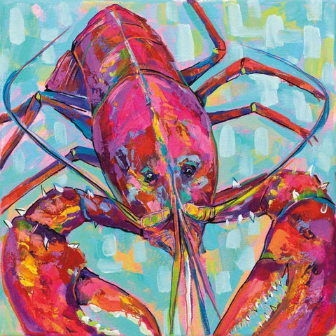 Lilly Lobster III Black Modern Wood Framed Art Print with Double Matting by Vertentes, Jeanette