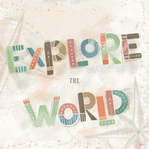 Explore the World IV Gold Ornate Wood Framed Art Print with Double Matting by Charron, Veronique