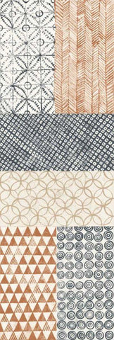 Maki Tile Panel I Warm White Modern Wood Framed Art Print with Double Matting by Lovell, Kathrine