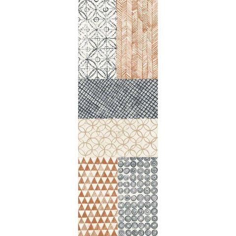 Maki Tile Panel I Warm White Modern Wood Framed Art Print by Lovell, Kathrine