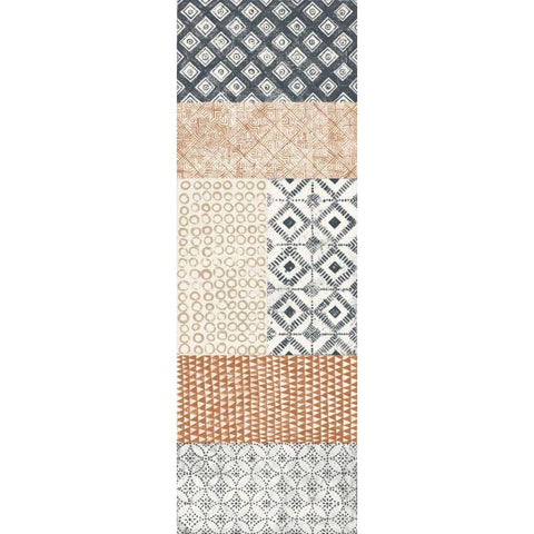 Maki Tile Panel II Warm White Modern Wood Framed Art Print by Lovell, Kathrine