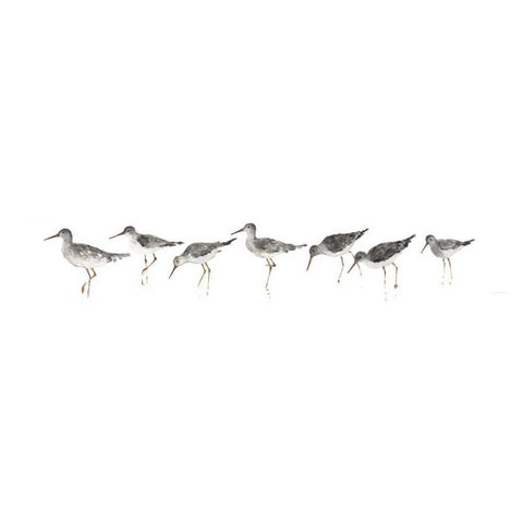 Sandpipers Panel Gray Black Modern Wood Framed Art Print with Double Matting by Tillmon, Avery