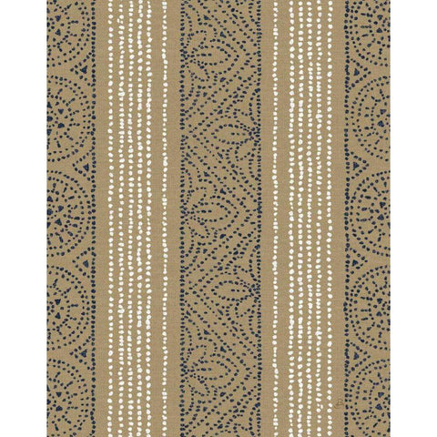 Batik II Patterns with Navy White Modern Wood Framed Art Print by Brissonnet, Daphne