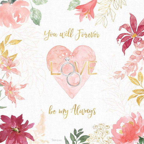 All You Need is Love VII Black Ornate Wood Framed Art Print with Double Matting by Grove, Beth