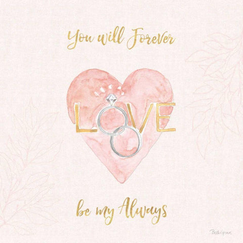 All You Need is Love XI Pink Black Ornate Wood Framed Art Print with Double Matting by Grove, Beth