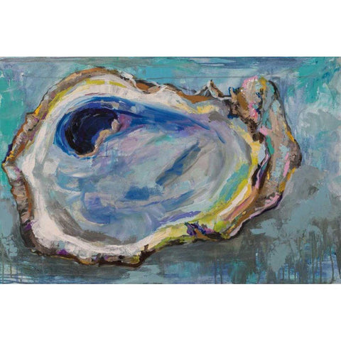 Oyster Two Black Modern Wood Framed Art Print with Double Matting by Vertentes, Jeanette