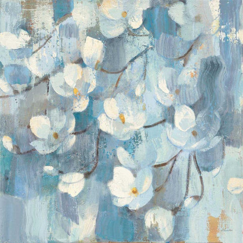 Magnolias in Spring I White Modern Wood Framed Art Print with Double Matting by Hristova, Albena